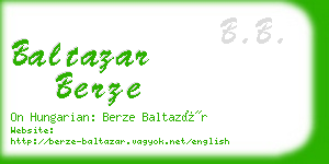 baltazar berze business card